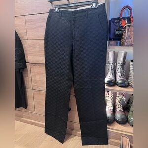 Gucci Black Monogram Trousers
